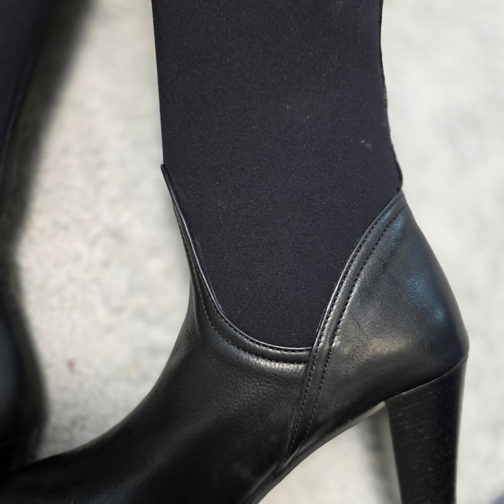 Amalfi Rangoni Black Italian‎ Leather Stretch Calf Knee High Heel Boots 5M NEW✨ - Picture 8 of 10